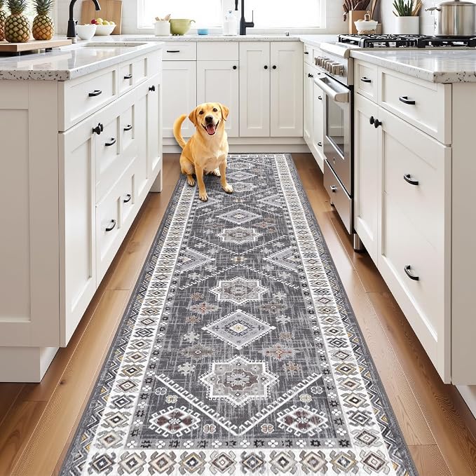 HEBE Washable Kitchen Rugs Runner 2'x 10', Non Slip Hallway Runner Rug - Image 8