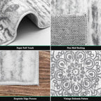 HEBE Hallway Runner Rug 2'x5' Washable Vintage Distressed Area Rugs Non Slip - Image 3