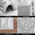 HEBE Hallway Runner Rug 2'x10' Washable Vintage Distressed Area Rugs Non Slip - Image 2