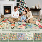 Round Area Rug for Living Room: 6 ft Floral Washable Circle Rug Soft Boho - Image 9