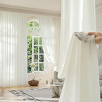FMFUNCTEX Sheer Non-See-Through Netural Beige Curtains - Image 9