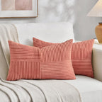 Fancy Homi 2 Packs Coral Lumbar Decorative Throw Pillow Covers 14x24 Inch by Fancy+Homi