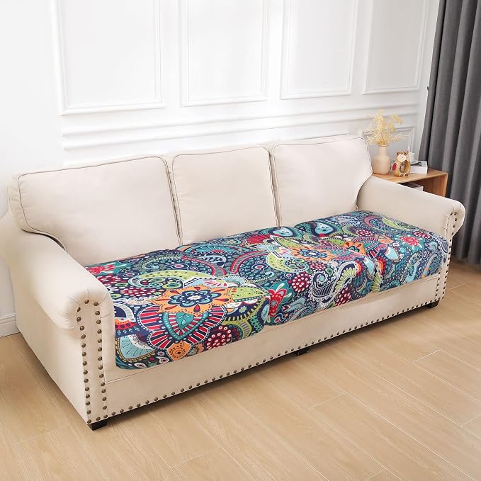 hyha Printed Couch Cushion Covers, Floral Sofa Covers Washable - Image 5