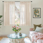 BGment Natural Linen Curtains 45 Inch Length - Image 2
