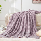 BEDELITE Fleece Throw Blanket for Couch – 3D Ribbed Jacquard Soft and Warm - Image 7