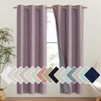 NICETOWN Chaise Mauve Vintage Linen 100% Blackout Curtains by NICETOWN