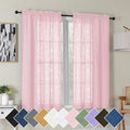 Simplebrand Blush Semi Sheer Curtains 54 Inch Length 2 Panels, Geometric by Simplebrand