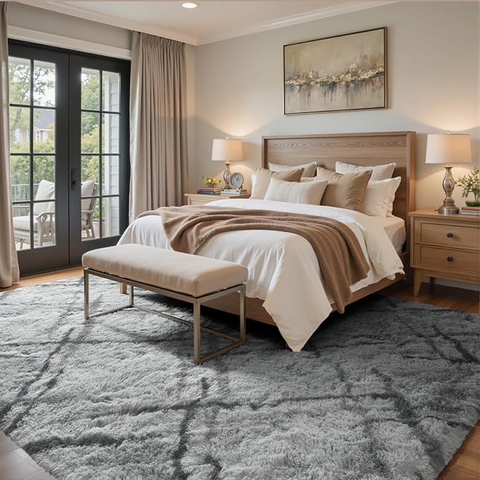 8x10 Ft Extra Large Shag Rugs for Living Room, Tie Dyed Ultra Soft Fluffy Furry - Image 3