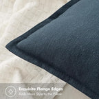 MIULEE Decorative Linen Euro Sham Pillow Covers 26x26 Navy Blue ​Boho - Image 2