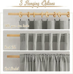 NICETOWN Linen Gray Curtains for Bedroom, Rod Pocket & Back Tab Flax Linen - Image 2