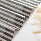 jinchan Tie Up Linen Textured Striped Tie Curtain - Image 7