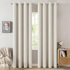 MIULEE Linen Texture Curtains for Bedroom Solid 100% Blackout Thermal Insulated by MIULEE