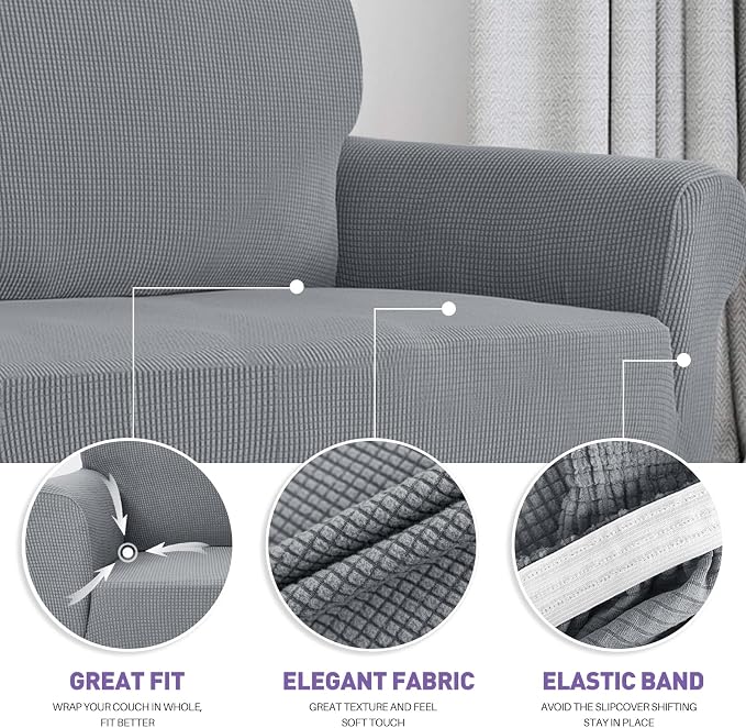 ZNSAYOTX Super Stretch Couch Cover Love Seat Sofa Covers - Image 3