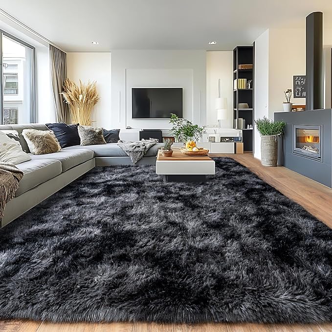 Pionblank 8x10 Rug for Living Room, Fuzzy Plush Large Area Rug, Fluffy Modern by PIONBLANK