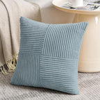 Fancy Homi Set of 2 Light Blue Samll Decorative Throw Pillow Covers 12x12 Inch - Image 2