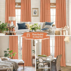 LAMIT Terracotta Linen Boho Curtains 84 inch Length 2 Panels, Light Filtering - Image 6