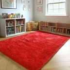 ONASAR Red Area Rugs for Bedroom Living Room, Fluffy 4x6 Indoor Bedside Floor - Image 8
