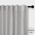 Pitalk Light Grey Linen Curtains 102 Inches Long - Image 2