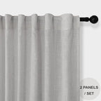 Grey Curtains 38 Inch Width for Kitchen Windows 2 Panels Back Tab Rod Pocket - Image 2