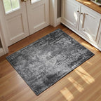 Entrance Rugs Indoor 2x3 Black Entry Rug Washable Abstract Black Small Area Rug by OmpaaHomeDecor