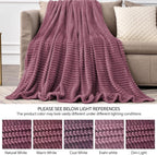 BEDELITE Fleece Blanket Twin Size – 3D Ribbed Jacquard Soft and Warm Decorative - Image 5