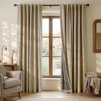 RYB HOME Linen Textured 100% Blackout Curtains by RYBHOME