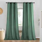 NICETOWN Linen Olive Green Window Curtains 84 inches Long, Grommet Thick Linen by NICETOWN