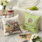 AVOIN colorlife Bless Our Home Eucalyptus Leaves Throw Pillow Covers, 16 x 16 - Image 3