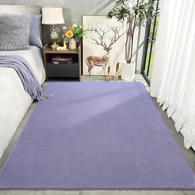 Amearea Modern Area Rugs for Bedroom Living Room, 4x6 Feet Purple Thickened - Image 2
