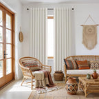 Guken 90 Inch Long Boho 100% Blackout Linen Curtains - Image 8