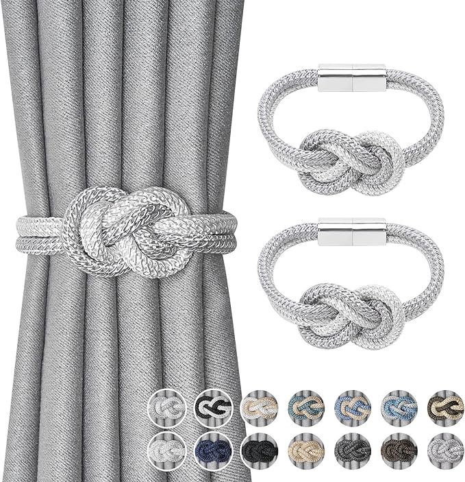 NICEEC 2 Pack Mini Magnetic Curtain Tiebacks Nordic Simple Style Drape Tie by NICEEC