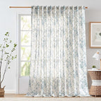 jinchan Linen Floral Curtains 100 Inch Extra Wide by JINCHAN