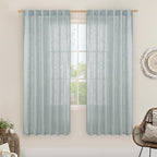 LAMIT Light Filtering Linen Curtains 68 inches Long by LAMIT