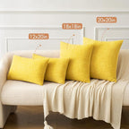 MIULEE Pack of 2 Couch Throw Pillow Covers 20x20 Inch Soft Yellow Chenille - Image 4