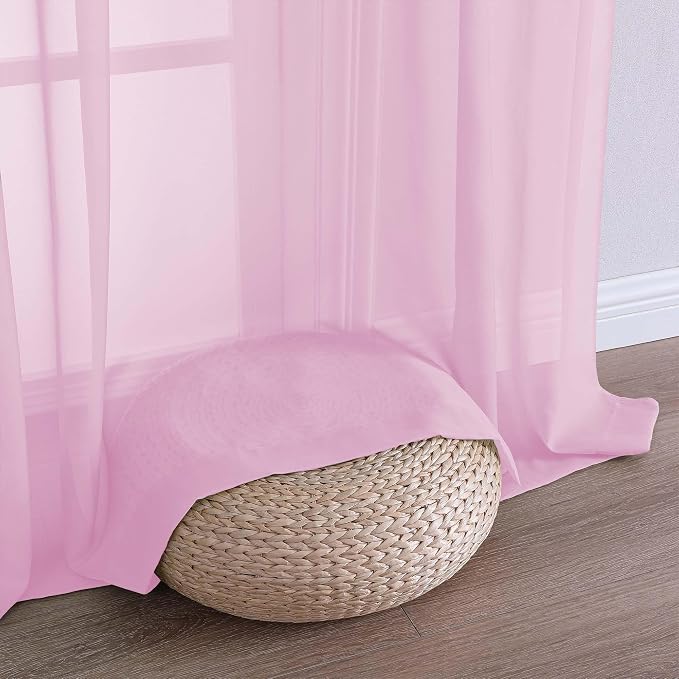 OVZME Light Pink Bedroom Curtains 96 Length - Image 5