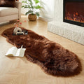 AMTOVO Faux Sheepskin Rug, Coffee Ultra Soft Fluffy Shag Area Rug, 2 x 6 ft by AMTOVO