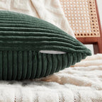 Fancy Homi Set of 2 Dark Green Lumbar Decorative Throw Pillow Covers 14x22 Inch - Image 3