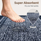60x24 Long Bathroom Rugs Washable Non Slip, Dark Blue Bath Mat - Image 7