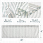 jinchan Linen Stripe Valance for Window 16 Inch Modern Rustic Farmhouse Valance - Image 6