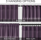 Nanspring Plum Linen Curtains 90 Inch Long 2 Panels Set - Image 2