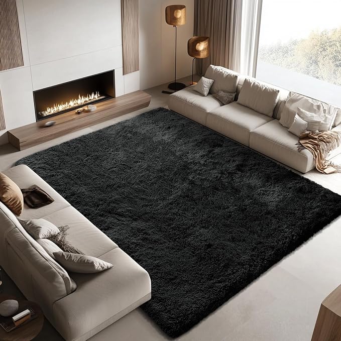 Area Rugs 9x12 Living Room, Large Area Rug Shag Shaggy Carpet Soft Plush Furry - Image 3