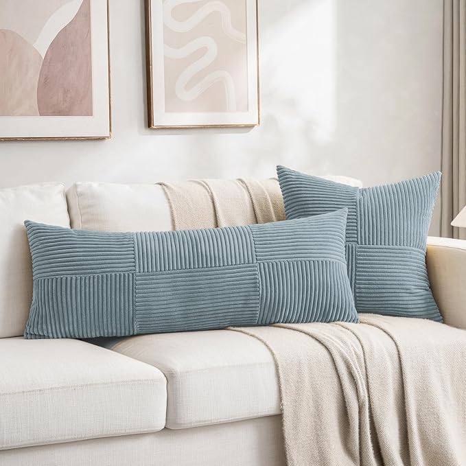 Fancy Homi Set of 2 Light Blue Decorative Throw Pillow Covers 16x16 Inch - Image 5