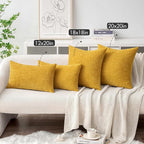 MIULEE Pack of 2 Mustard Yellow Throw Pillow Covers 12x20 Inch Soft Spring - Image 4