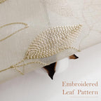 HOMEIDEAS Taupe Sheer Curtains 52 X 84 Inches Long 2 Panels Beige Embroidered - Image 2