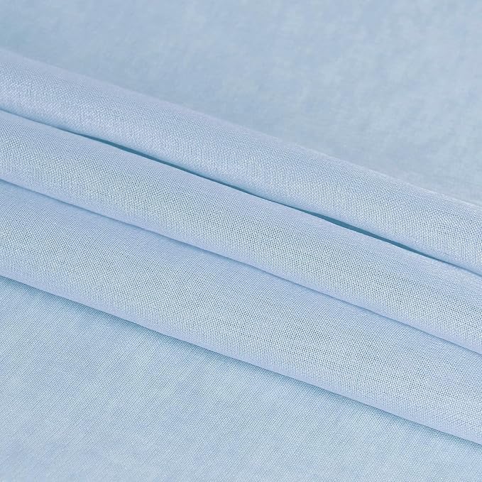 DWCN Sky Blue Sheer Curtains for Kitchen Windows - Image 6