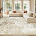 Washable Area Rugs 9'x12' Non-Slip Modern Abstract Soft by RELEANY