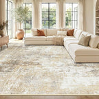 Washable Area Rugs 9'x12' Non-Slip Modern Abstract Soft by RELEANY