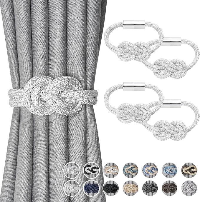 NICEEC 4 Pack Mini Magnetic Curtain Tiebacks Nordic Simple Style Drape Tie by NICEEC