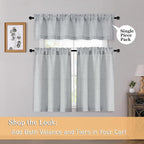 OWENIE Grey Valances for Windows 1 Pcs 24 Inch Length, Light Filtering Textured - Image 6