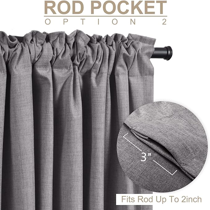 100% Blackout Shield Linen Blackout Curtains - Image 4